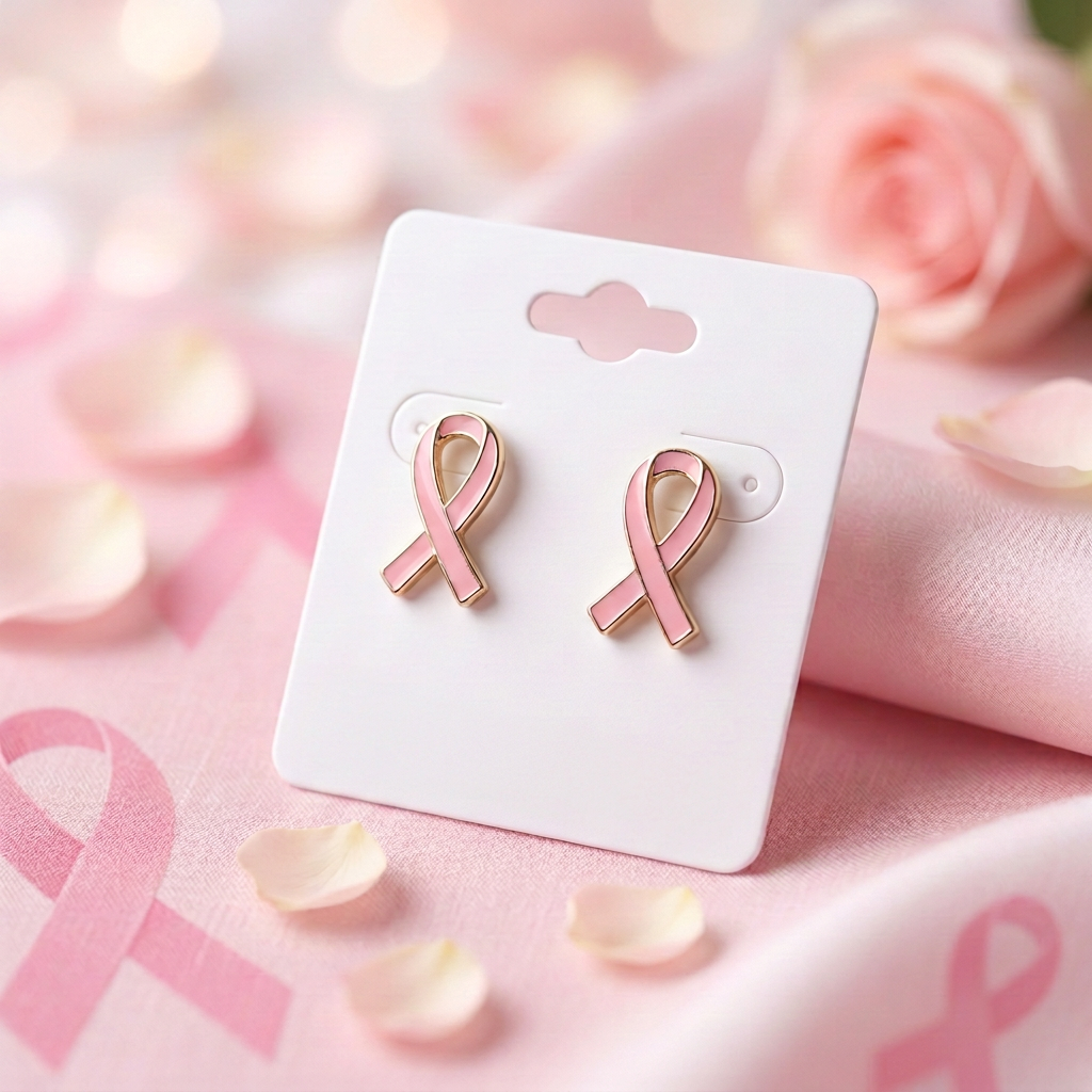 Pink Ribbon Studs