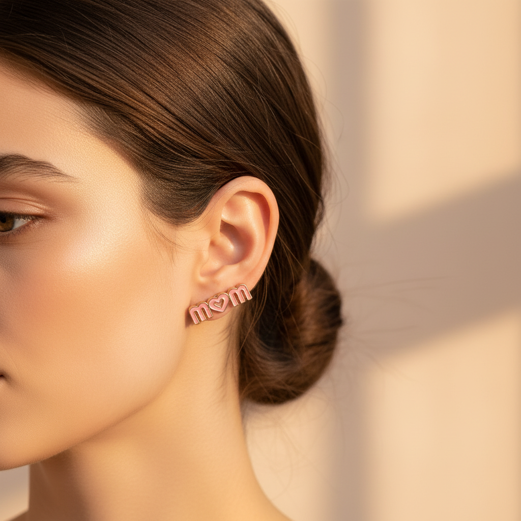 Mom Love Stud Earrings