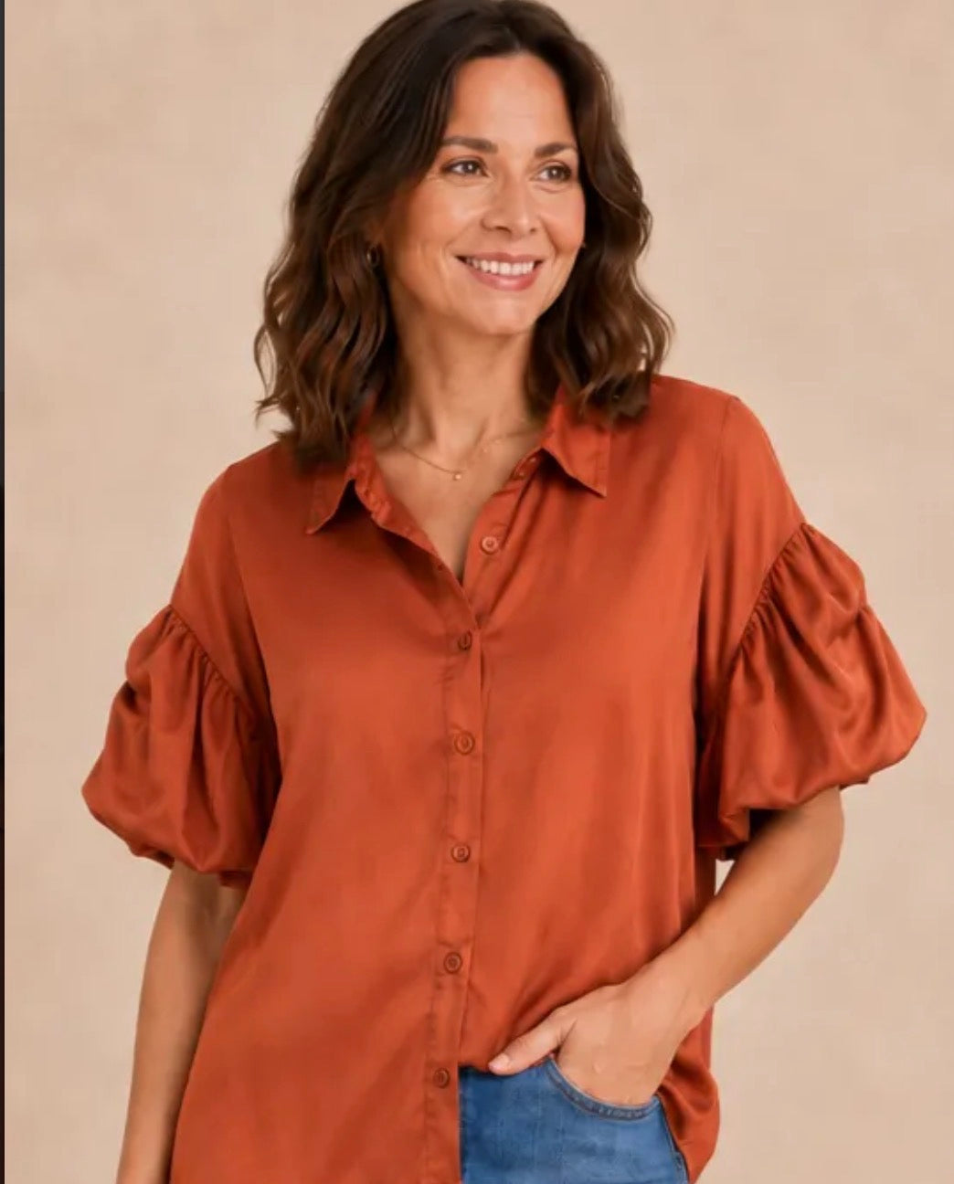 Autumn Allure Puff Sleeve Top