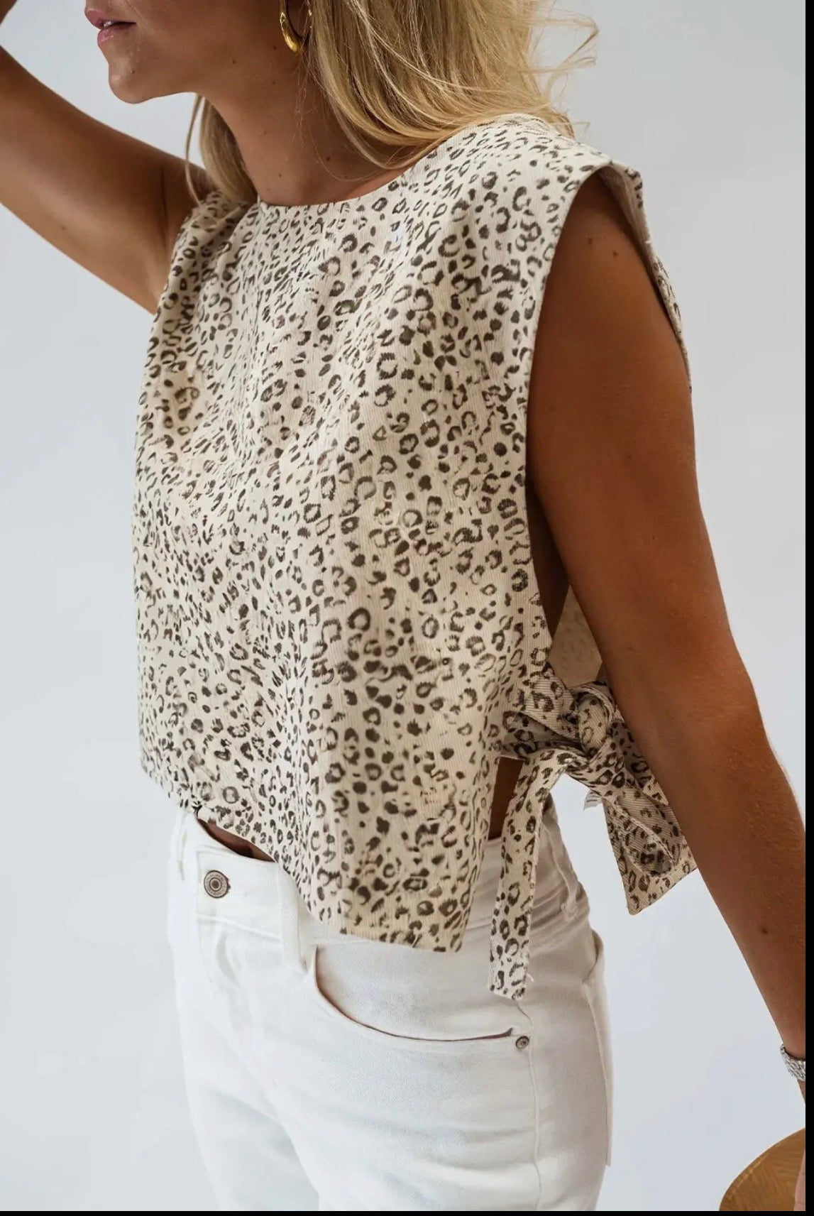 The Cat’s Meow Leopard Print Tie Top/Vest