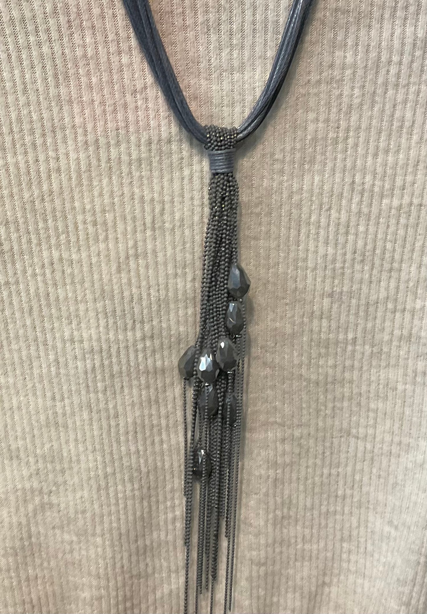 Metallic Strands and Beads Necklace