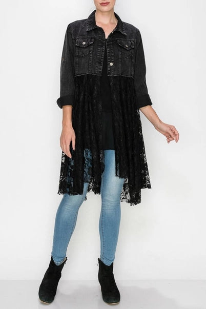 BlackOut Denim Lace Duster
