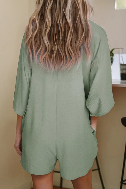 Half Button Collared Romper