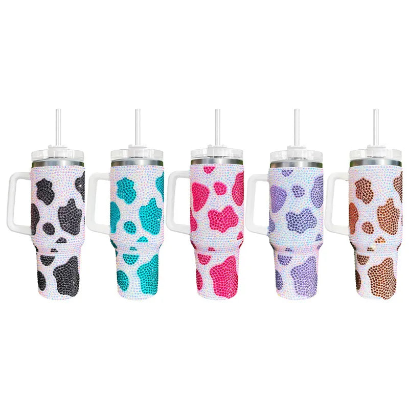 Rhinestone Cow Print 40oz Tumbler