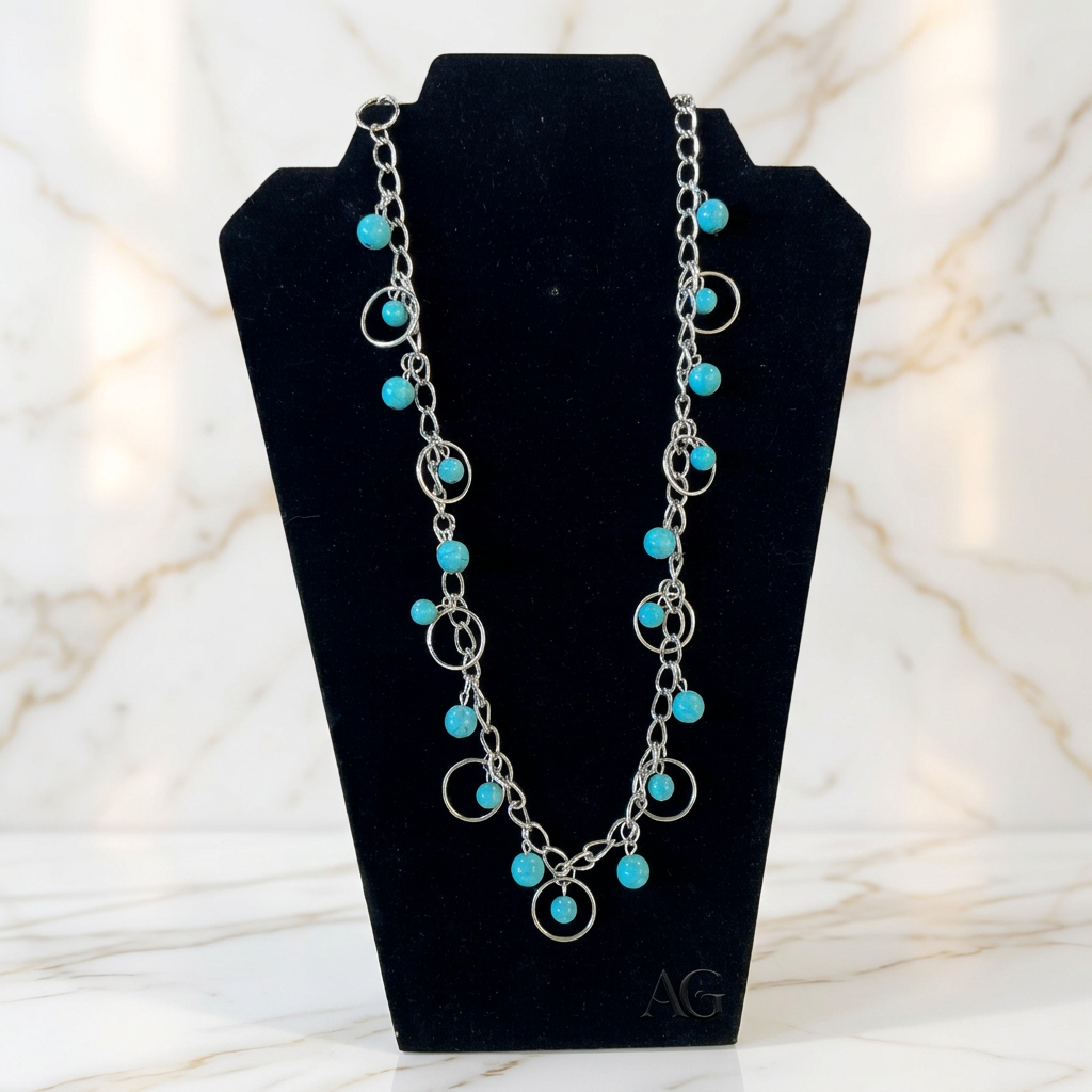 Silver Toned and Bead Necklace