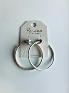 2in Brushed Metal Skinny Hoops