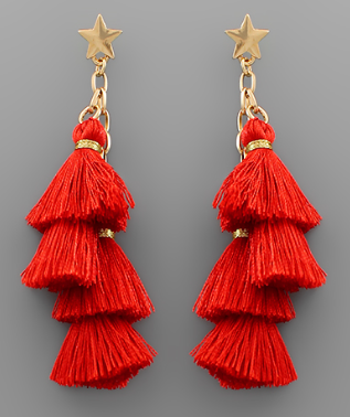 Star & Tassel Dangle Earrings