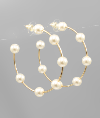 Pearl on Wire Hoops