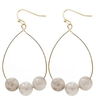 Trio Bead Teardrop Earrings