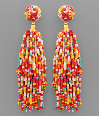 Confetti Beaded Fringe Earrings