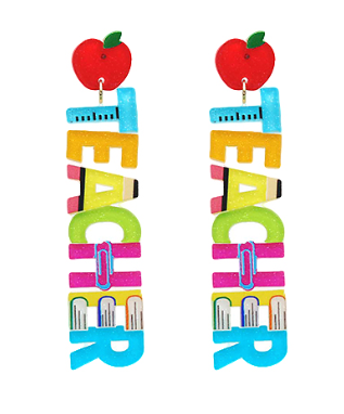 Acrylic TEACHER Earrings