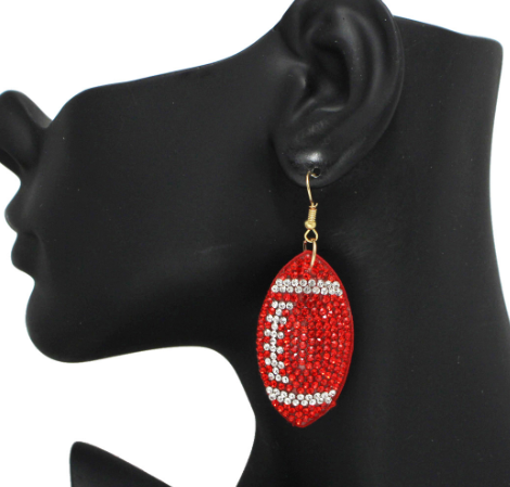 Glitter Team Football Earrings