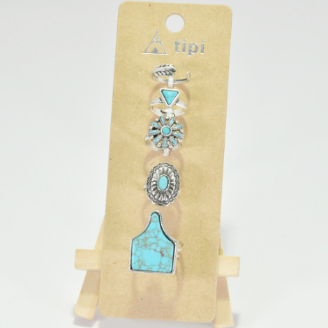 Tags & Turquoise Ring Set
