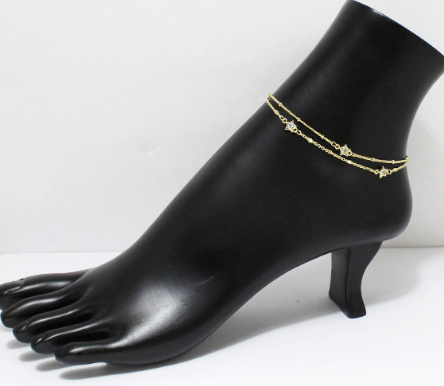 Double Chain Charm Anklets