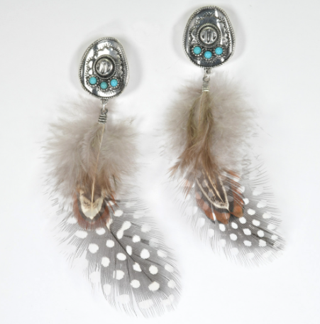 Feathered Cowboy Earrings
