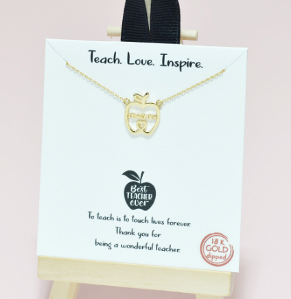Teach.Love.Inspire Gold Dipped Necklace