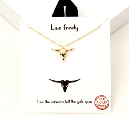 Live Freely Gold Dipped Necklace