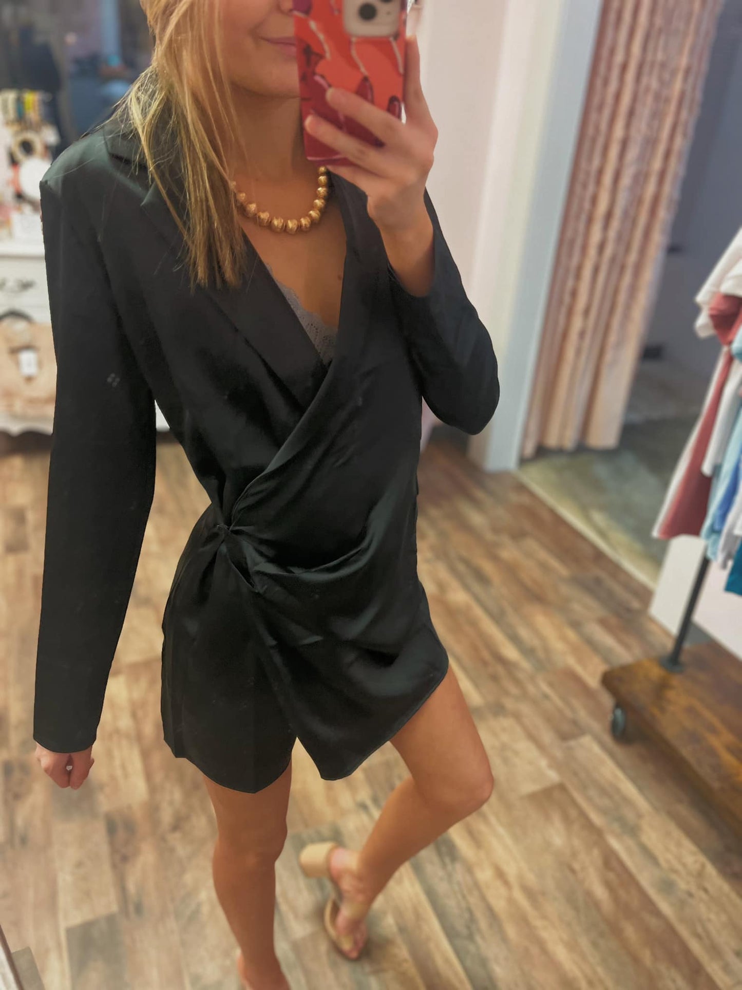 Blacked Out Blazer Wrap Dress