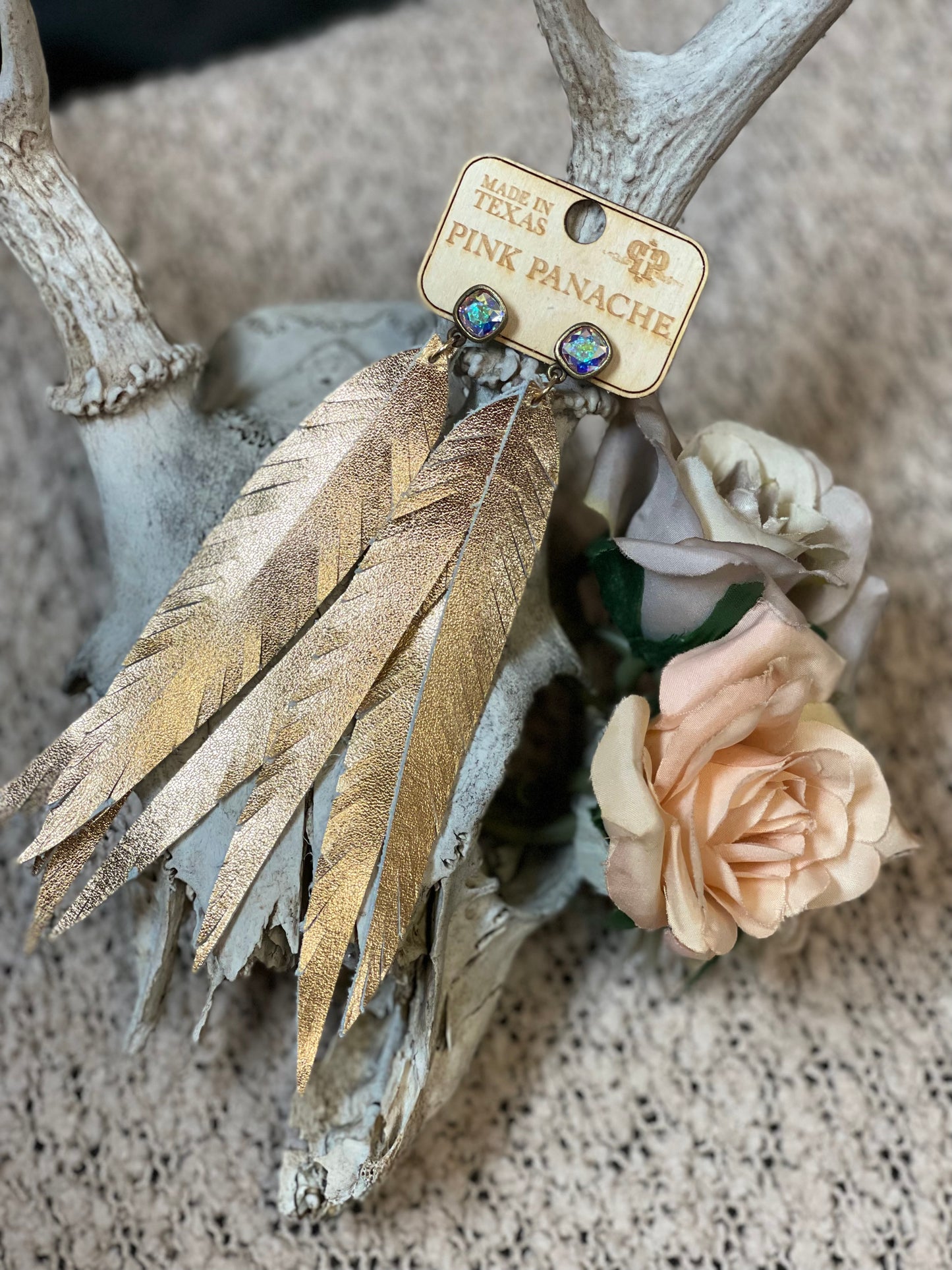 PP Chic Shoulder Drap Feathered Earring