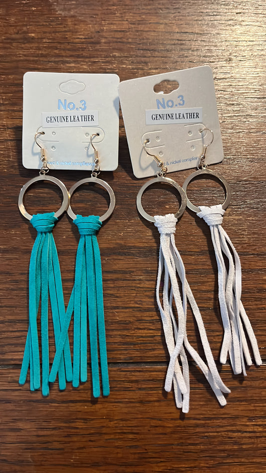 Golden Hoop Drop Tassel Earrings