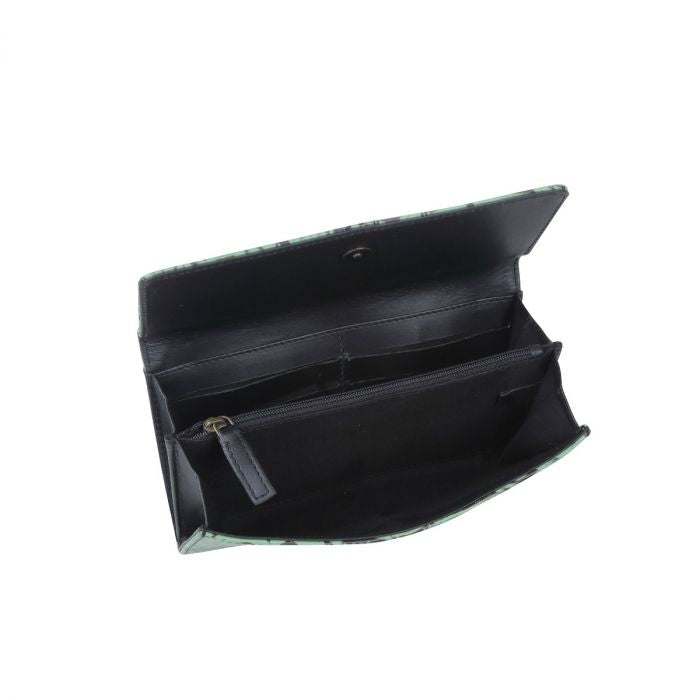 Turquoise Stride Leather Wallet