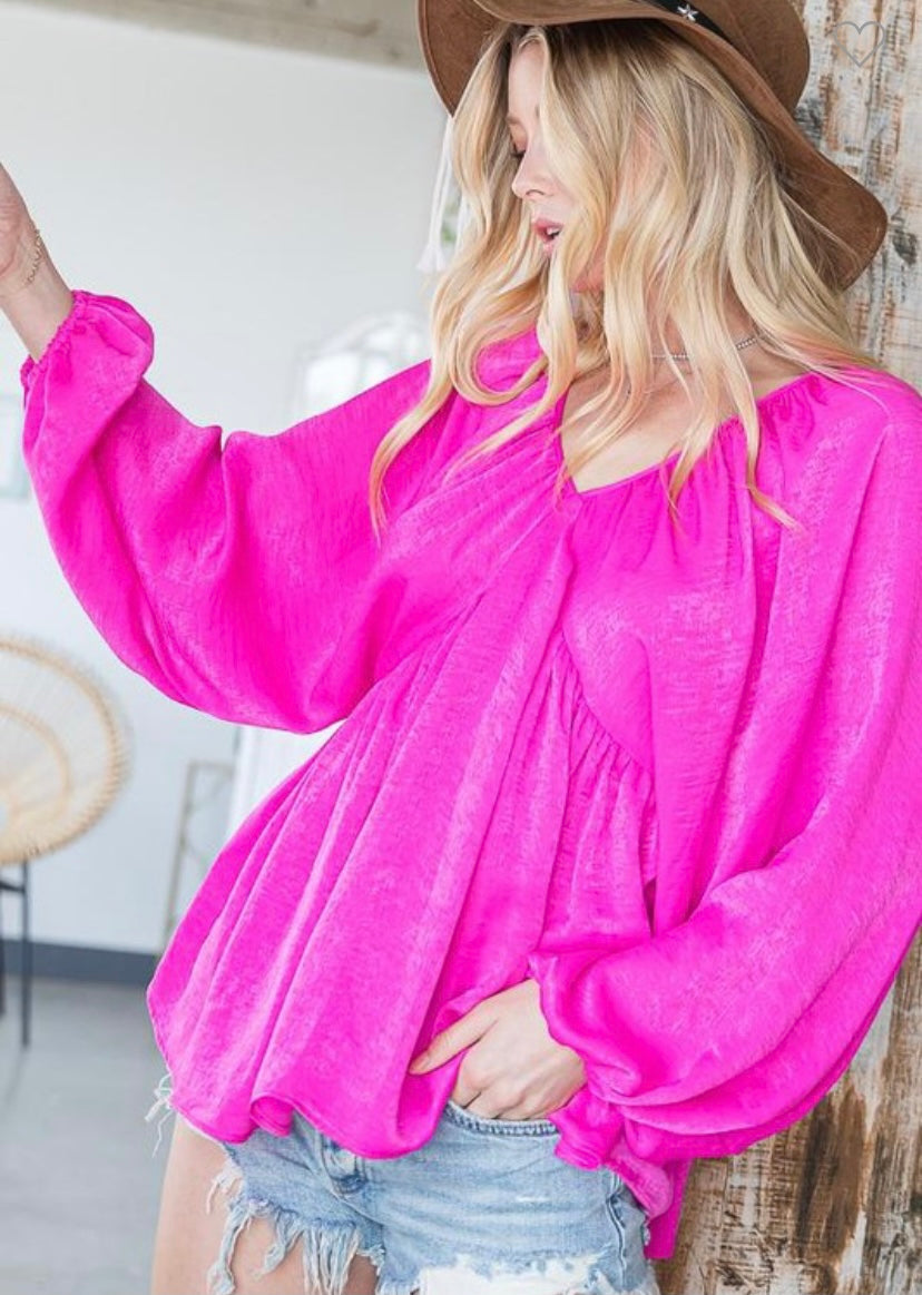 Fushia Blouse Top