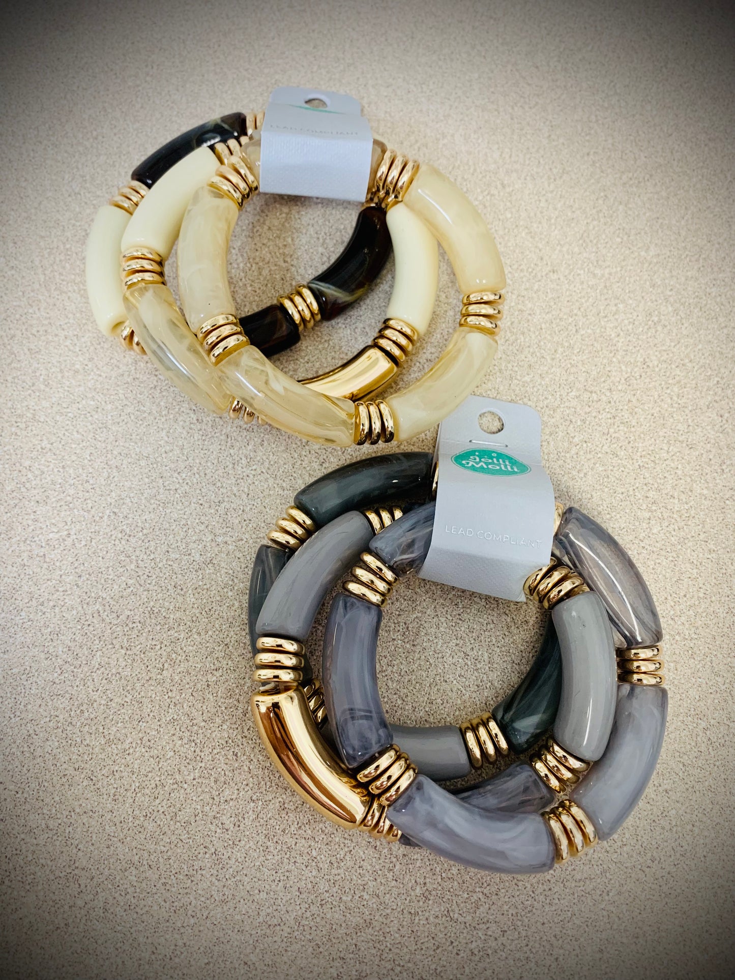 5 Tube Resin Stack Bracelet Set