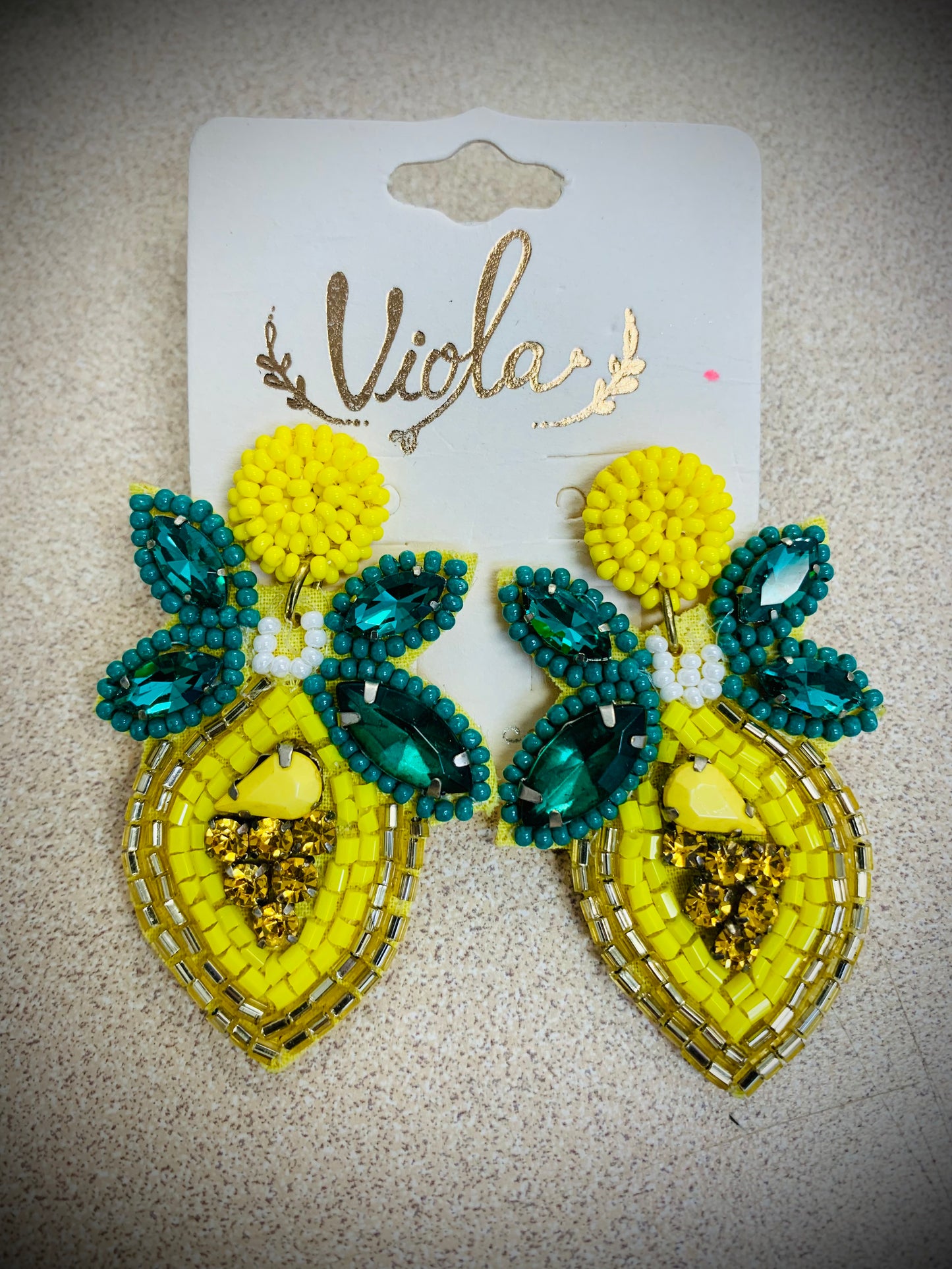 Lemon Beaded Earring