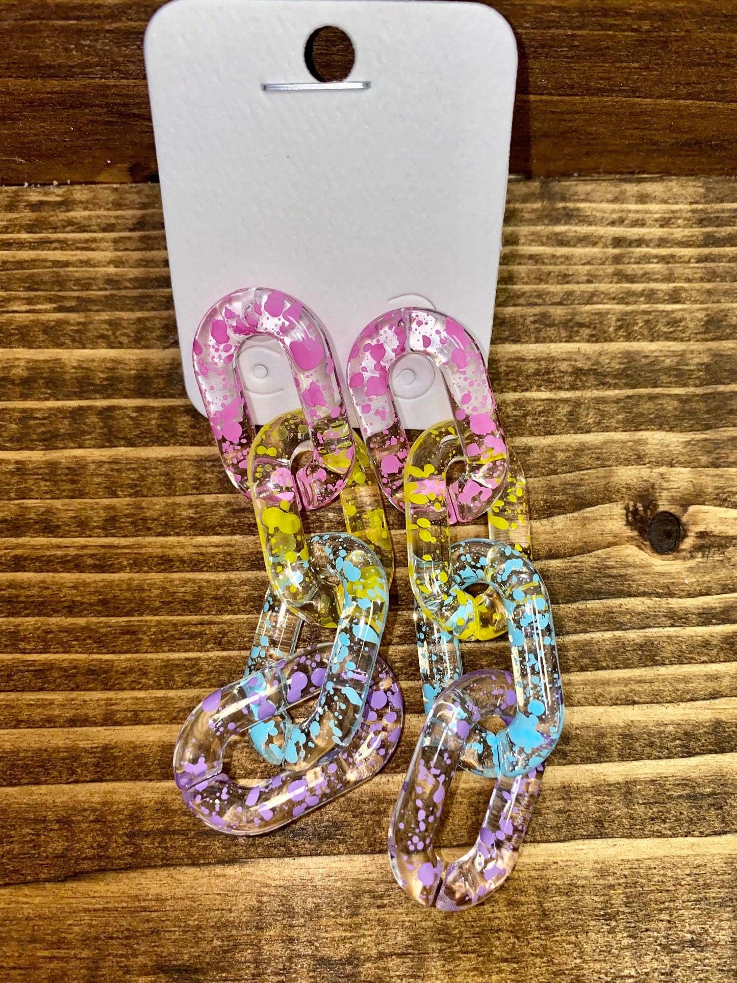 Paint Splatter Chain Earrings