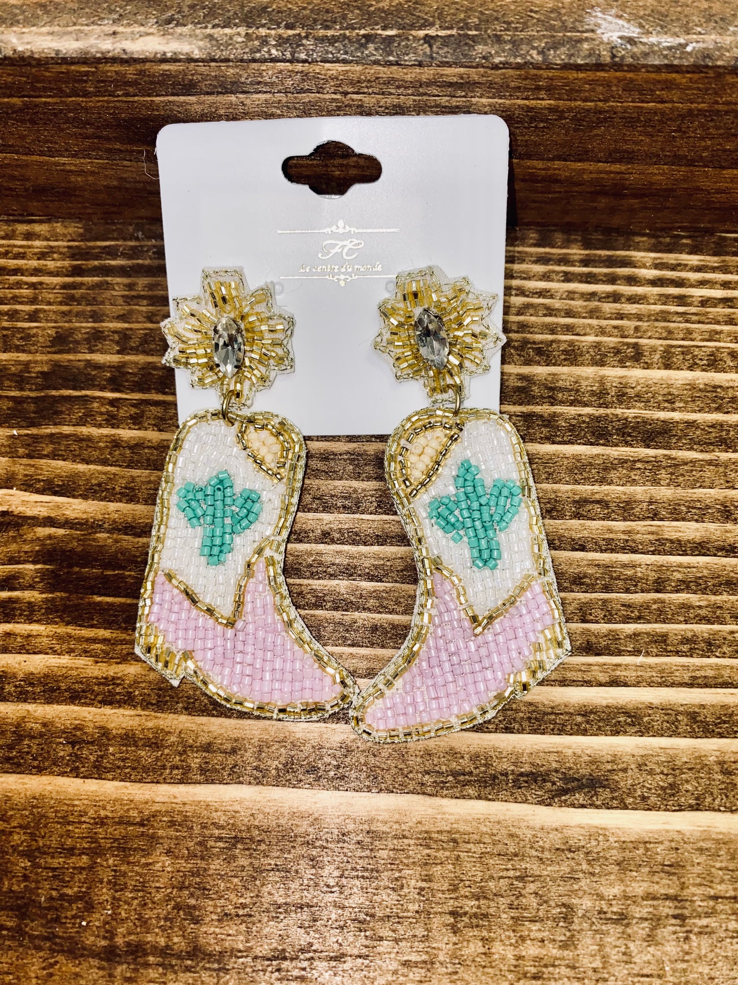 CBead Cowgirl Boot Earrings