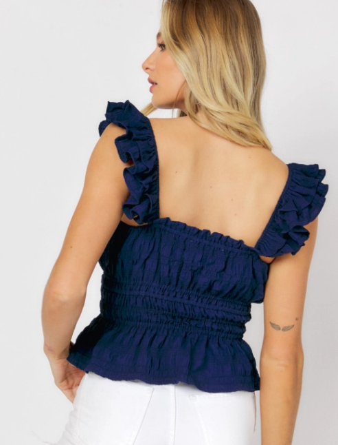 Square Neck Ruffle Top