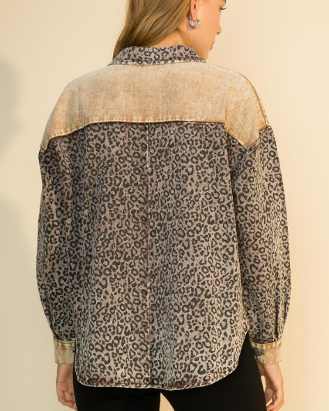 Cheetah Block Shacket