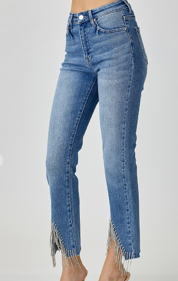 Rhinestone Fringe Denims