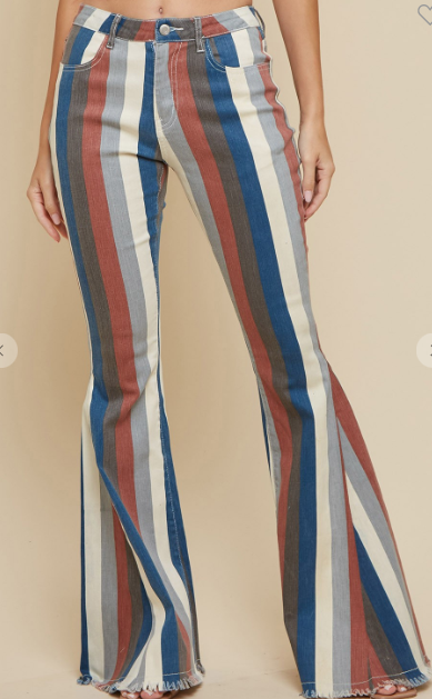 Falling for You Stripe Flares