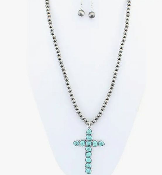 Navajo Pearl Cross Necklace