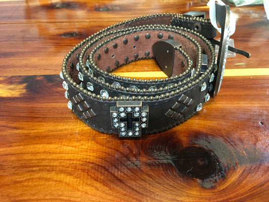 Lauren Leather Horseshoe Belt