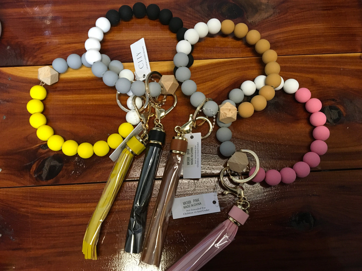 Large Beaded Tassel Wristlet