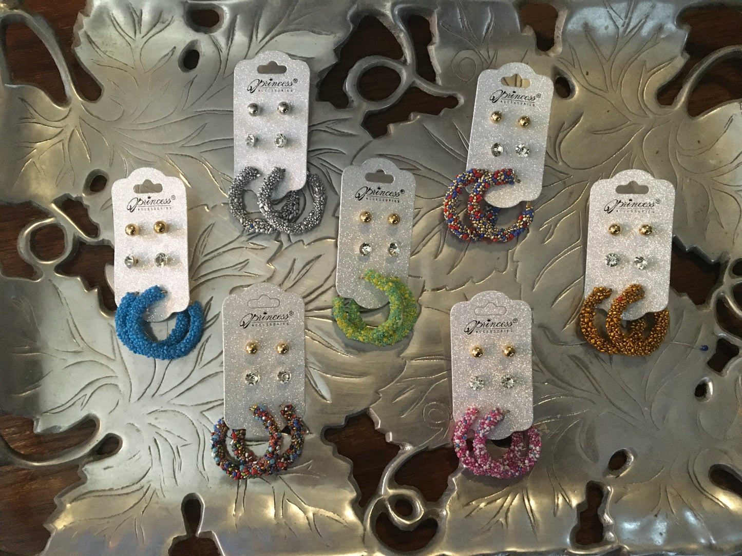 Princess Beaded Hoop Earring Set