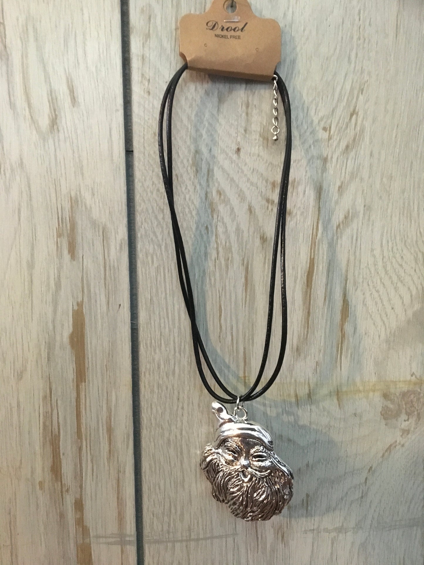 Genuine Leather Santa Necklace