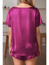 Load image into Gallery viewer, Satin Fushia Drawstring Short Set
