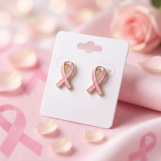 Pink Ribbon Studs