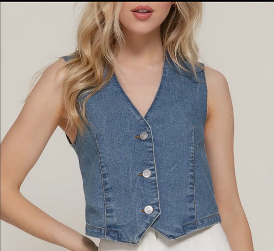 Stretch Denim Vest