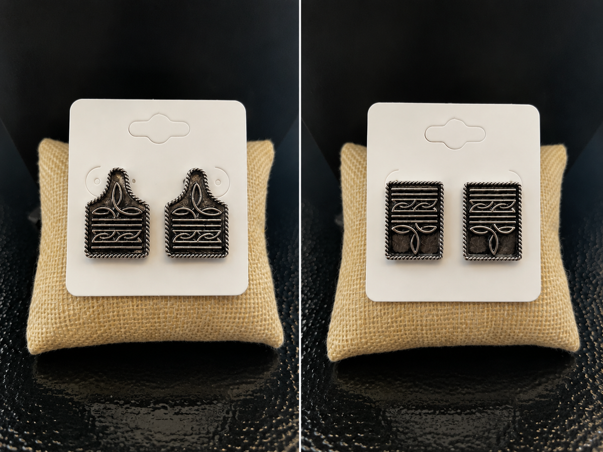 Western Boot-stitch Earrings