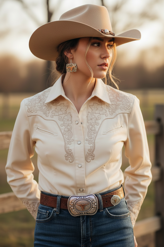 Embossed Bull Buckle Earrings