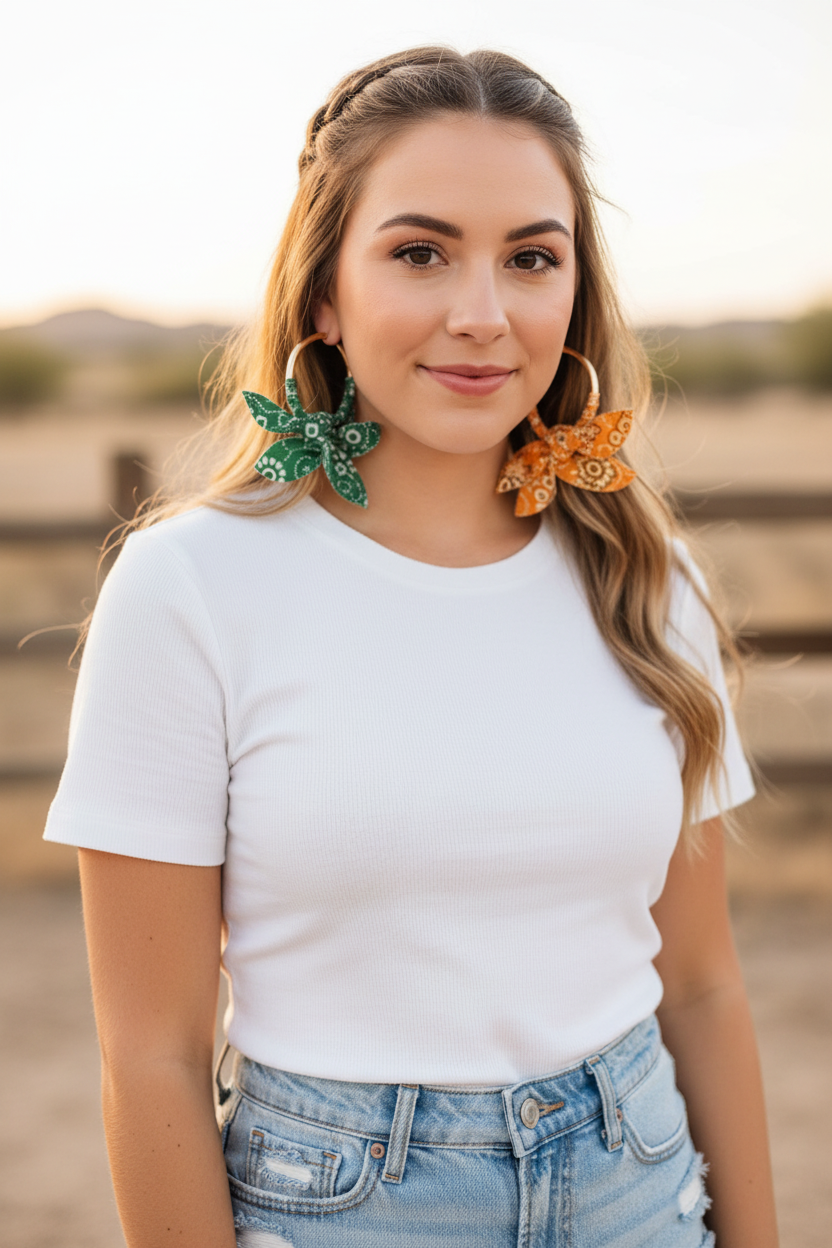 Bandana Babe Hoop Earrings