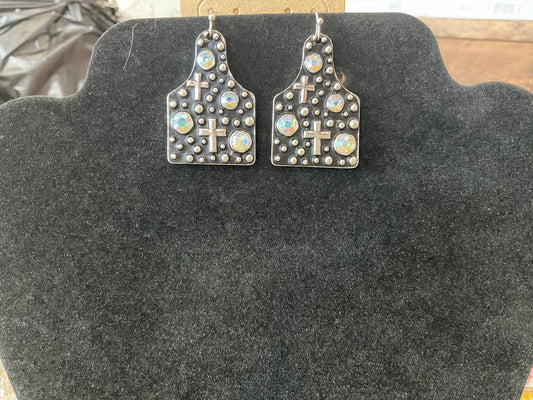 Crosses and CowsTags Earrings