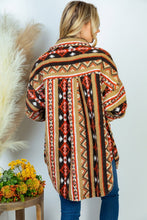 Load image into Gallery viewer, Long Sleeve Aztec Print Woven Jacket
