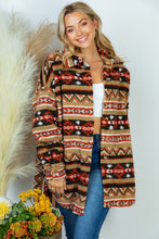 Load image into Gallery viewer, Long Sleeve Aztec Print Woven Jacket
