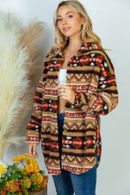 Load image into Gallery viewer, Long Sleeve Aztec Print Woven Jacket
