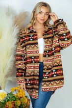 Load image into Gallery viewer, Long Sleeve Aztec Print Woven Jacket
